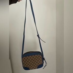 COPY - Navy blue and tan Crossbody bag